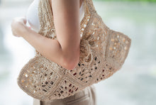 Load image into Gallery viewer, Destiny Crocheted Raffia Shoulder Bag
