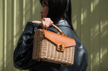 Load image into Gallery viewer, Delia Wicker Top Handle Satchel