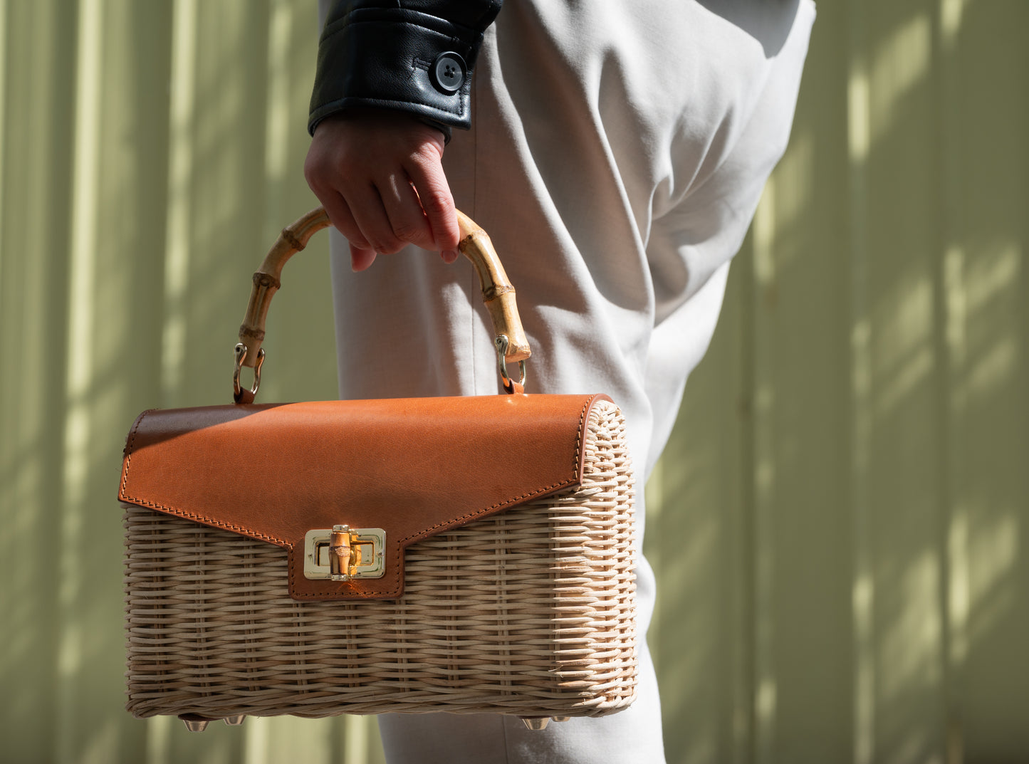 Delia Wicker Top Handle Satchel