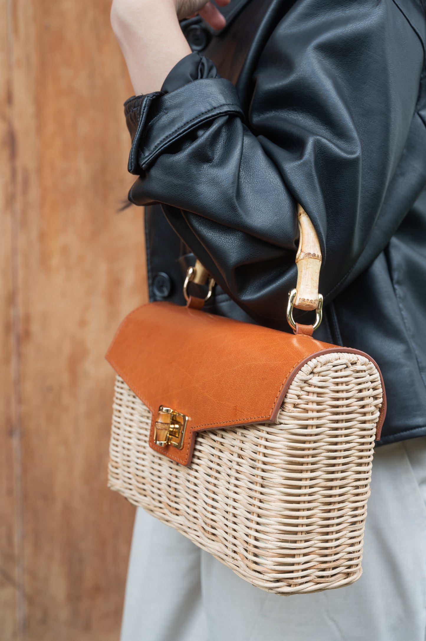 Delia Wicker Top Handle Satchel