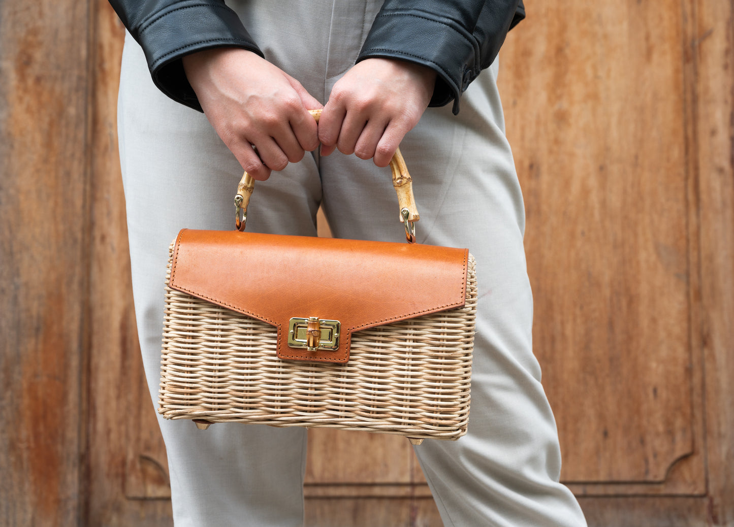 Delia Wicker Top Handle Satchel