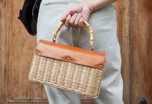 Load image into Gallery viewer, Delia Wicker Top Handle Satchel