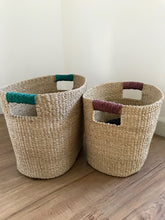 Load image into Gallery viewer, Ivy Oval Storage Baskets Set of 2, handcrafted from natural plant fibers, shown in small and large sizes for stylish and eco-friendly home organization.