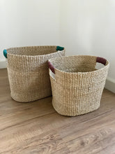 Load image into Gallery viewer, Ivy Oval Storage Baskets Set of 2, handcrafted from natural plant fibers, shown in small and large sizes for stylish and eco-friendly home organization.
