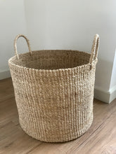 Load image into Gallery viewer, Camille Round Storage Basket made from 100% natural plant fiber, ideal for laundry, toy storage, and organizing essentials. Eco-friendly and stylish design.
