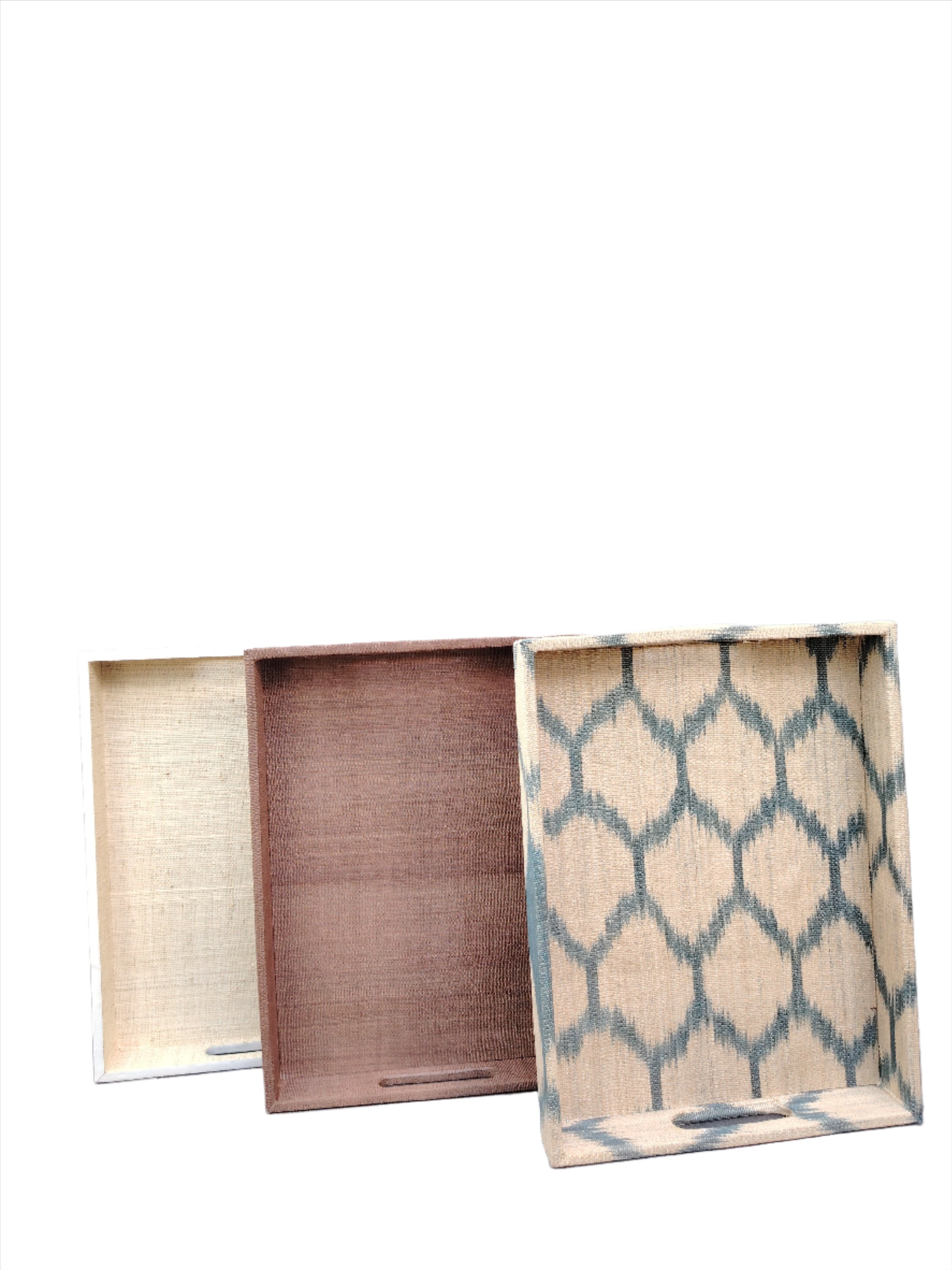 Lis Decorative Trays in Green Diamond, handcrafted from 100% natural tinalak fabric by the T'boli tribe. Eco-friendly and culturally rich, perfect for showcasing keepsakes, organizing, or serving in style.