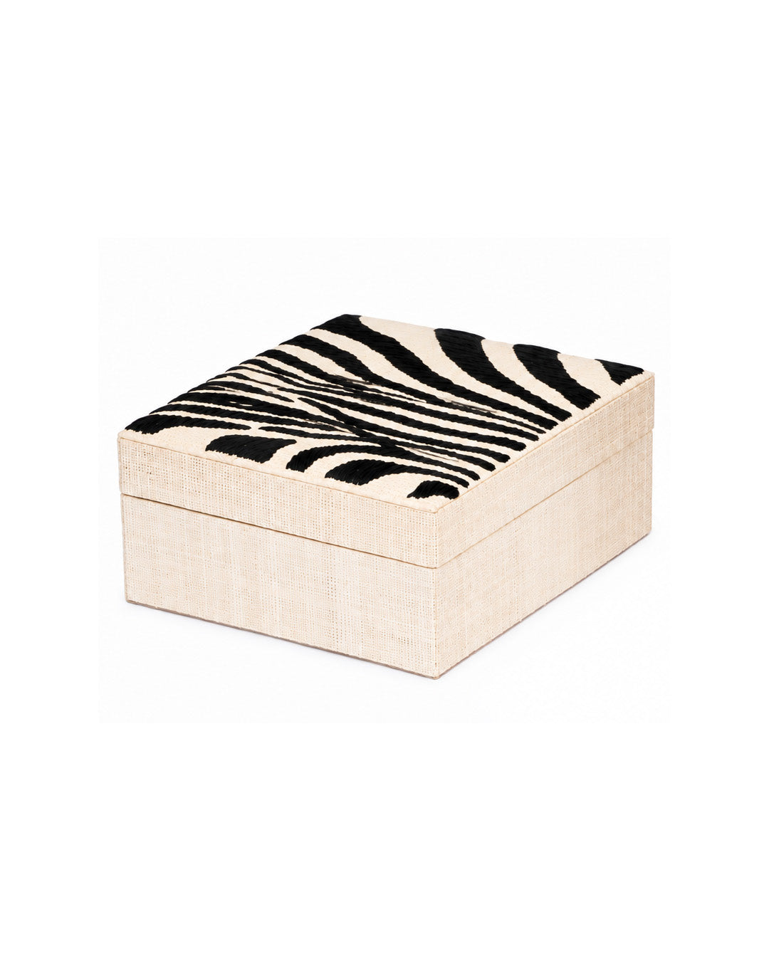 Penelope Zebra Embroidery Jewelry Boxes Set of 2