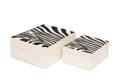 Penelope Zebra Embroidery Jewelry Boxes Set of 2