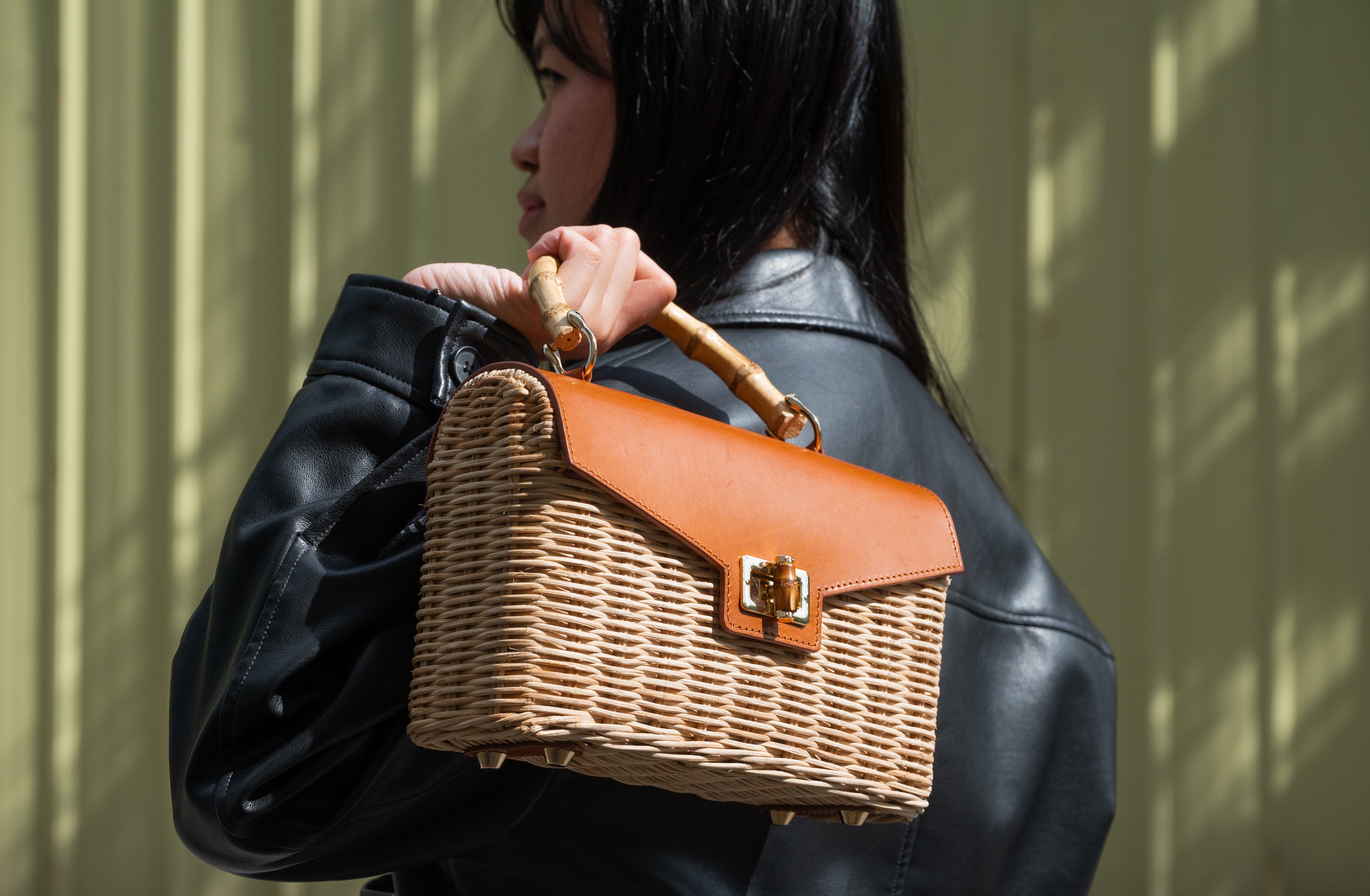 Delia Wicker Top Handle Satchel