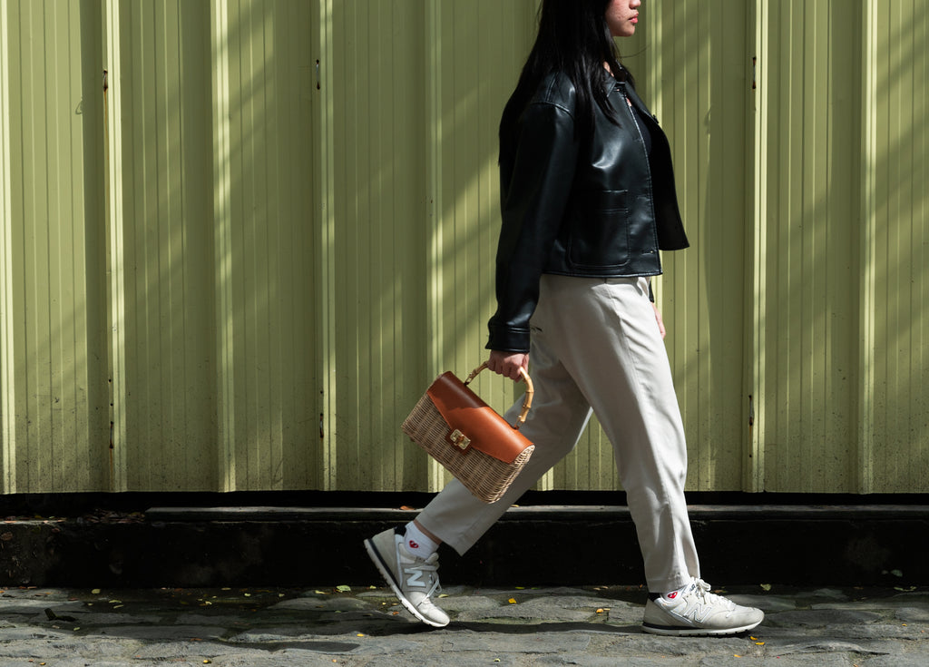 Delia Wicker Top Handle Satchel