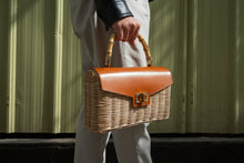 Load image into Gallery viewer, Delia Wicker Top Handle Satchel
