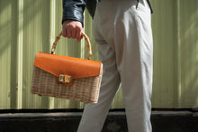Load image into Gallery viewer, Delia Wicker Top Handle Satchel
