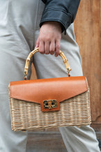 Load image into Gallery viewer, Delia Wicker Top Handle Satchel
