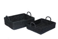 Stephanie Woven Trays Set of 2 - Black