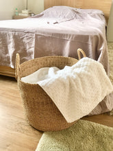 Load image into Gallery viewer, Camille Round Storage Basket made from 100% natural plant fiber, ideal for laundry, toy storage, and organizing essentials. Eco-friendly and stylish design.
