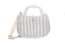 Load image into Gallery viewer, Abi Wicker White Shoulder Bag
