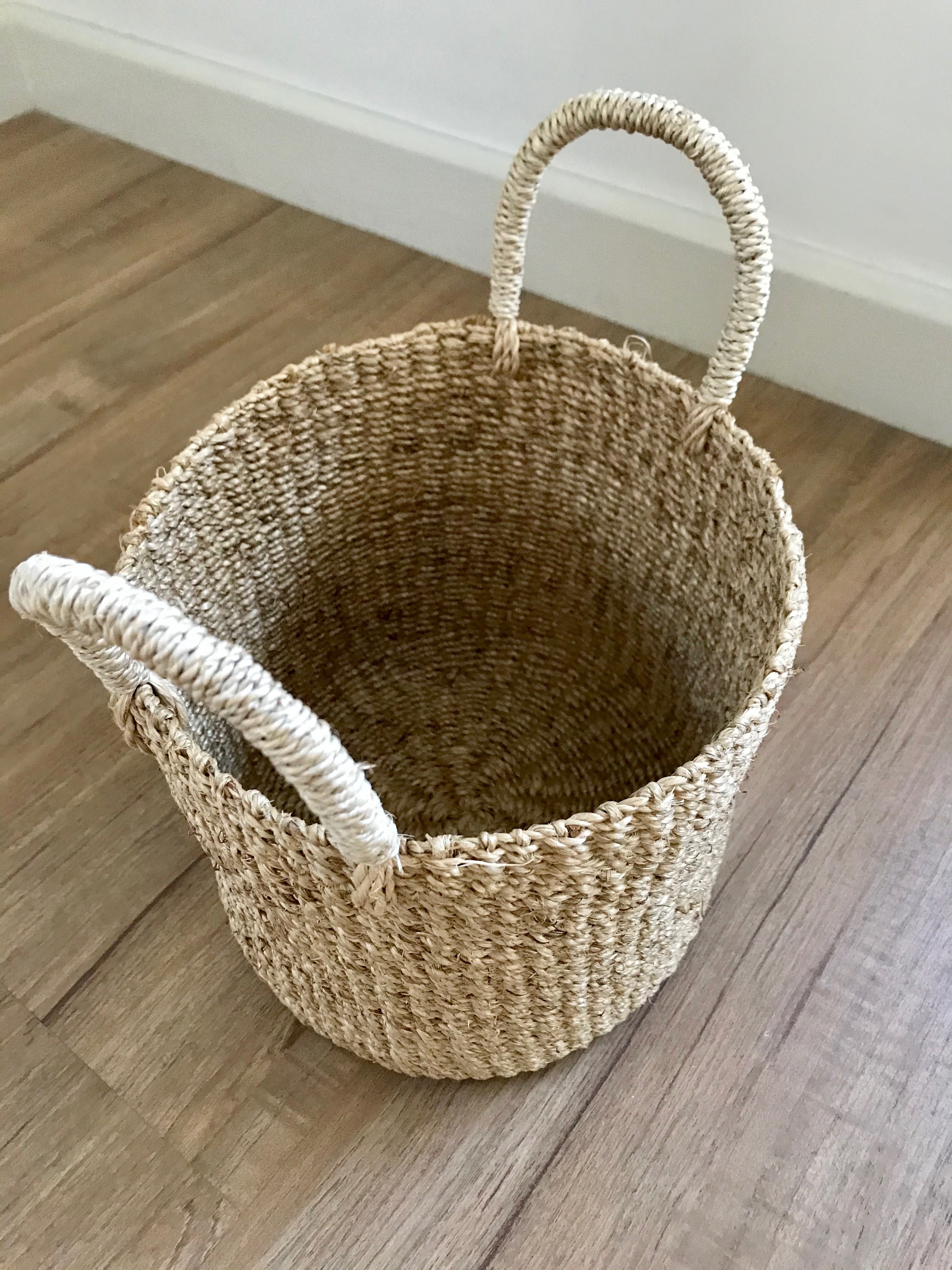 Dinah Catch-All Basket made from 100% natural plant fiber, ideal for organizing keys, spices, bath essentials, or as a planter cover.