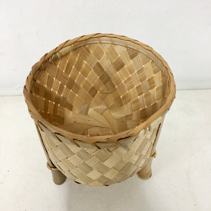 Veronica Bamboo Planters in various sizes ranging from 4” to 12” in diameter, perfect for adding natural beauty to your balcony or indoor garden.