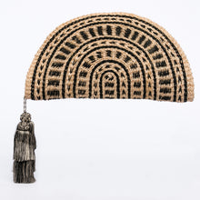 Load image into Gallery viewer, Tiffany Fan Clutch made from 100% abaca, handwoven with eco-friendly craftsmanship, featuring a sleek design and sustainable materials.
